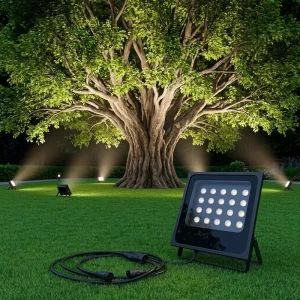 Ultra Thin 24V DC Powered IP65 Waterproof RGBW 4 in 1 High Bright LED Flood Lights for Landscape Outdoor Gardens Parks Pathways