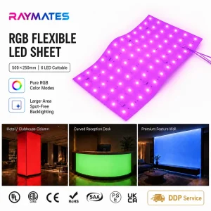 Ultra Thin Custom Large Flexible 3in1 RGB LED Sheet Light Cuttable LED Backlighting Sheets for Advertising Ceiling RGB LED Sheet