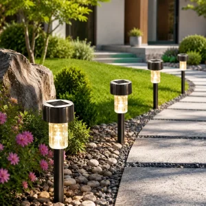 Underground RGB Solar LED Lawn Lights IP54 Stainless Steel for Garden Landscape Lighting