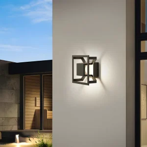 Unique Square Geometric Aluminum Waterproof Outdoor Wall LED Decorative Lighting 85 265V 3000K Warm White 3 Year Warranty