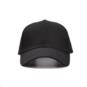 Unisex Korean style Light Luxury Style Solid color Plain Cotton Black 6 Panel Adjustable Sunshade Baseball Cap Summer