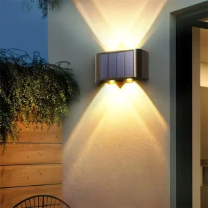 Up Down Wall Solar LED Light IP65 Home Garden Road Highway Use Daylight Green 6000K 800 Lumens