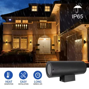 Up and Down Bracket Lights for Outdoor Wall in Aluminum LED Waterproof Suitable for Garden Patio