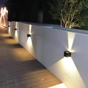 Up and Down Waterproof IP65 Cube LED Wall Lamp Aluminum Adjustable Wall Mounted Garden Porch Light