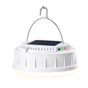 V158 Solar Rechargeable LED Camping Light Push-Button Waterproof Portable Tent Lantern Dual-Switch Hanging Outdoor Lamp