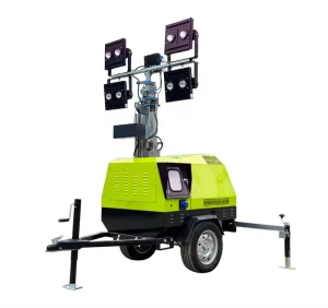 VYEVA4000 7m Electric Light Tower 4 Section Telescopic Mast LED for Construction Mining Emergency Lighting