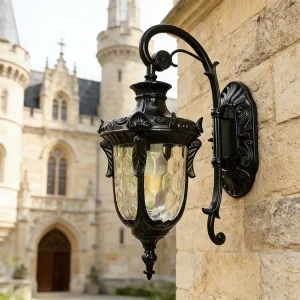 Vintage Black Aluminum Farmhouse Outdoor Wall Sconce Waterproof IP65 for Garden Patio and Porch