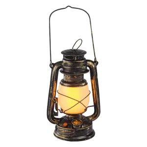Vintage Bronze Iron 3-Color Touch Dimmable Camping Lantern Type-C Rechargeable Retro Hurricane Lamp Outdoor Decor Emergency