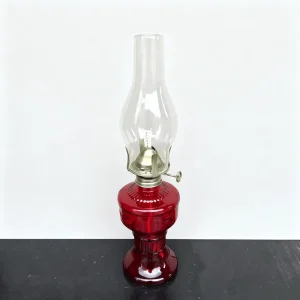 Vintage Glass Oil Lamp Traditional Kerosene Lantern for Home Decor Camping Emergency Use