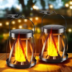 Vintage Iron Solar Wall Mount Lantern Cage Hanging Light with Warm Edison LED Bulb for Garden Patio Porch