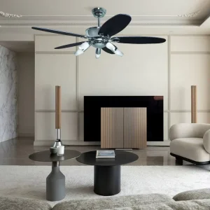 Vintage LED Ceiling Light and Ventilation Fan with Remote