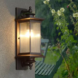 Vintage LED Villa Courtyard Decorative Wall Light Waterproof Black Outdoor Garden Lamp