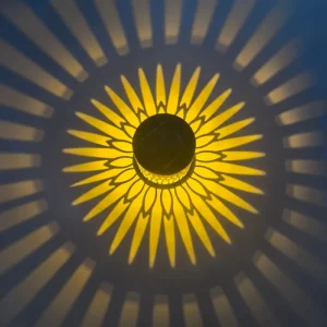Vintage Mandala Patterned Iron Art Auto Sensor Warm White Outdoor Pathway Solar Garden Light