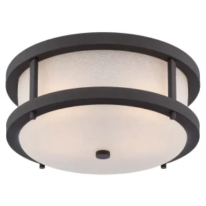 Vintage Outdoor Orb Iron LED Flush-Mounted Ceiling Light