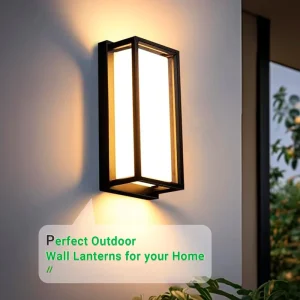 Vintage Outdoor Wall Light 5CCT Tunable IP65 Waterproof Outside Black Garden Wall Lamp Corridor Lights with Sensor