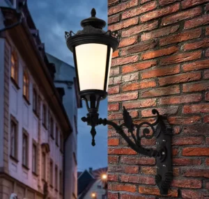 Vintage Outdoor Wall Light, Black Aluminum Waterproof Exterior Wall Lamp for Villa Courtyard