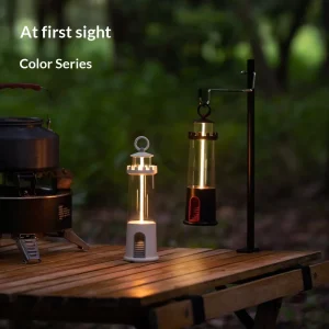 Vintage Portable Camping Tower Lamp with Built-in 1200mAh Battery