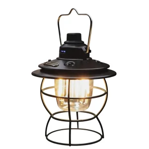 Vintage Portable Rechargeable LED Lantern for Outdoor Camping, Tent Hanging and Ambient Lighting