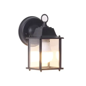 Vintage Style Outdoor Garden LED Wall Lamps Black Aluminum Borosilicate Glass Waterproof 360 Beam Angle