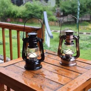 Vintage-Style Portable Battery-Powered LED Camping Lantern