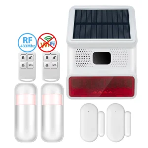 WS 532 433MHz Wireless Solar Siren Outdoor Anti Theft Sound Light Alarm Horn for WiFi GSM Home Security System