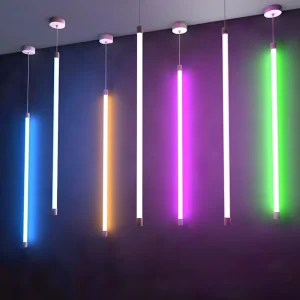 WS2811 Full Color RGB LED T8 Tube Light 12V 18W Plastic Lamp Body Indoor Home Party Hanging Pendant Decorative Lights 120cm