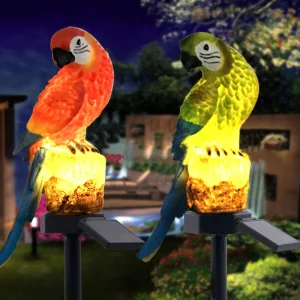 WS306 Rainproof Solar Parrot Ground Lights Outdoor Park LED Resin Landscape Lights Flower Garden Decorative Light