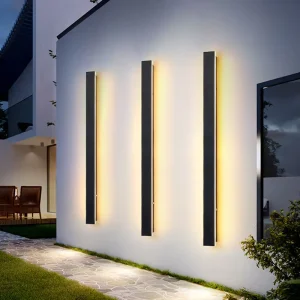 Wall Mounted Exterior Strip Lights Durable Black Waterproof LED Wall Lamp Outdoor Linear Wall Light