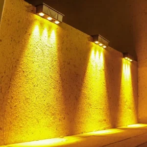 Wall Mounted Waterproof LED Light IP65 Rated Solar Wall Lights Warm White Outdoor Wall Garden Decoration Lamp