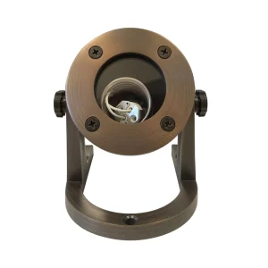 Warm White Antique Brass MR16 12V LED Light AC/DC Power IP68 Rated Landscape Outdoor Underwater Use