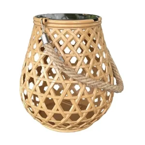 Warm White LED Solar Lantern Light Waterproof Outdoor Table Hanging Synthetic Rattan Yard for Garden Application