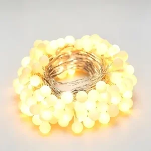 Warm White PVC LED Globe String Lights Battery Operated Fairy Lights for Bedroom Patio Party and Christmas Decor