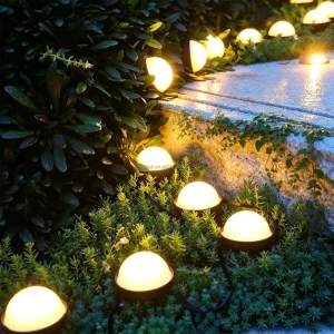 Warm White Waterproof Solar Path Lights Garden Lawn Step Landscape Decor Lighting Outdoor Solar Garden Ball Ground String Lights