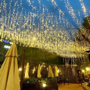 Warm White Yard Outdoor Garden Landscape IP44 Lights Patio Holiday Connectable Commercial Decorative LED Icicle Lights