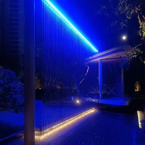 Water Faery Rain Water Curtain Stainless Steel 304 Multicolored LED Light Eco-Friendly