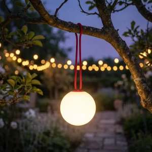 Waterproof 15cm LED Hanging Ball Lamp Small Size Outdoor Landscape Light for Camping Garden Patio Decor