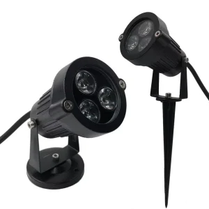 Waterproof 60mm Spike Landscape LED Light 220V IP65 Outdoor Spot Light with 7-color Selection Die-cast Aluminum for Garden