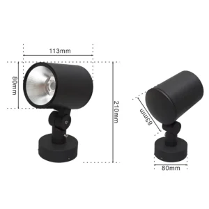 Waterproof Aluminum Garden LED Lawn Light IP65 with Multi-Color Temperature Adjustable Beam Angle AC/DC Power