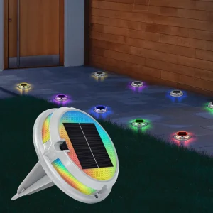 Waterproof Aluminum RGB Garden Dock Floor Light Outdoor IP67 Solar Powered Driveway Garden Street Marker Dock Deck Light