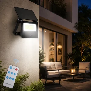Waterproof Black Solar Garden Wall Light Dimmable Timing Setting PIR Detection for Backyard Lawn Patio Fence Decoration