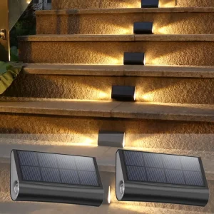 Waterproof Deck Step Lamp Path Garden LED Dual Side Solar Stair Lights Outdoor