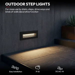 Waterproof Embedded LED Wall Lamp for Outdoor Garden Use Aluminum Dimmable Step Light