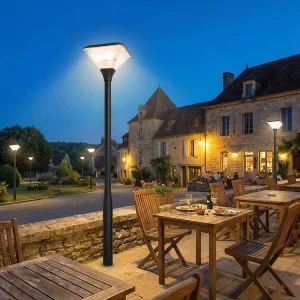 Waterproof Headlamp Street Lamp with Pole White LED Solar Outdoor LED Garden Lights