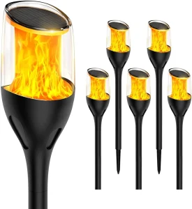 Waterproof IP 65 PP Plastic Flame 1600K Solar Torch Garden Lights Decorative Led Solar Light Led Outdoor Lawn Lamp