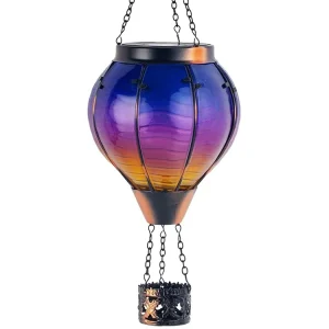 Waterproof IP44 Outdoor Porch Patio Yellow Purple Gradient Flashing Flame Hanging Garden Solar LED High Brightness 360 Lights