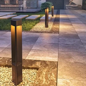 Waterproof IP65 10W 12V Outdoor Bollard LED Lawn Light Black Gray 270 Beam Angle CRI 80 3-Year Warranty