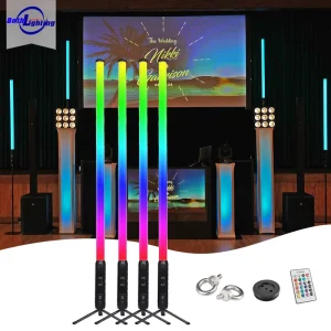 Waterproof IP65 Both 360 LED Tubes Pixel Lights RGBWA Wireless for Stage Wedding DJ Event Theater Concert Club Party