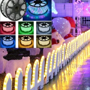 Waterproof IP65 PVC Material 13mm RGB & Warm White LED Rope Light with Customized Colors for Festival Decorations