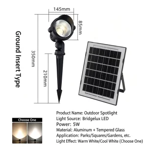 Waterproof IP65 Solar LED Floodlight for Outdoor Park Parking Lot Energy Efficient Landscape Spotlight for Garden Yard Pathway