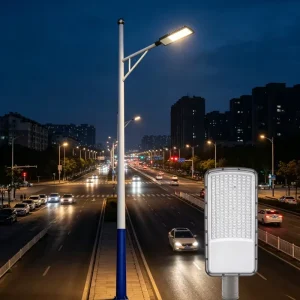 Waterproof IP66 Aluminum Alloy Outdoor Solar LED Street Lights Remote Control AC Powered Road Lighting